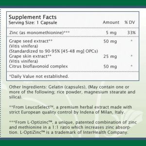 Grape Seed Extract (50 mg) Plus Zinc