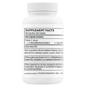 Thorne 5-MTHF 1 mg Folate Lable