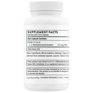 Thorne 5-MTHF 5 mg Folate Lable