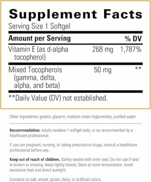 Integrative Therapeutics Vitamin E 400 iu label