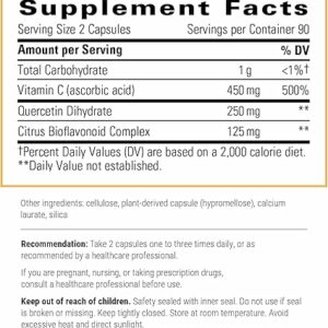 Integrative Therapeutics Vitamin C with Quercetin label