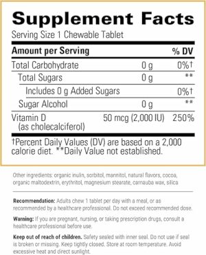 Integrative Therapeutics Vitamin D3 2000 iu label