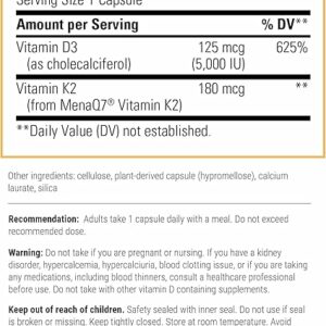 Vitamin K2+D3 integrative therapeutics label