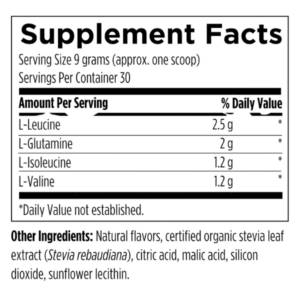 Designs for Health BCAA Powder with L-Glutamine Lable