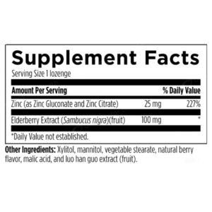 Designs for Health Immuno-Zn™ Lozenge Label