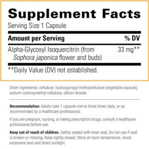 integrative therapeutics Alpha-Glycosyl Isoquercitrin Label