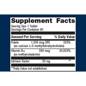 Intrinsi Vitamin B12-Folate label