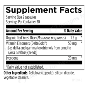 Designs for Health Lipotrienols RYR™ Lable