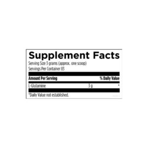 Designs for Health L-Glutamine Powder label