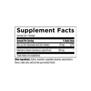 Designs for Health Immuno-Zn™ Lozenge label