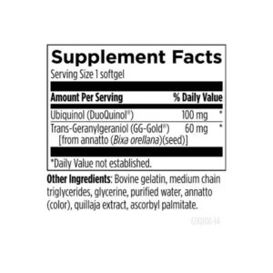 Designs for Health CoQnol™ 100 mg label