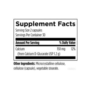 Designs for Health Calcium D-Glucarate label