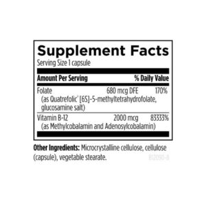 Designs for Health Ultra B12-Folate label