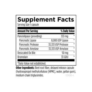 Designs for Health Pancreatic Enzymes Plus label