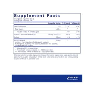 Pure Encapsulations Vitamin D Label