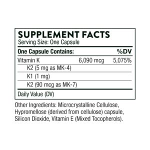 Thorne Vitamin K Label