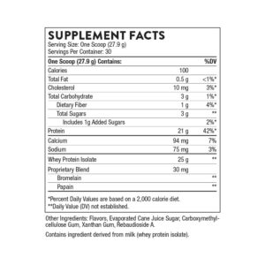 Thorne Whey Protein Isolate Label