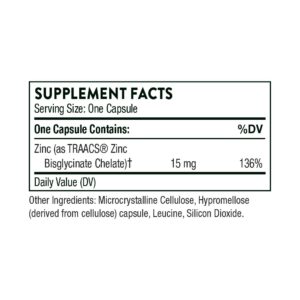 Thorne zinc bisglycinate 15mg nf