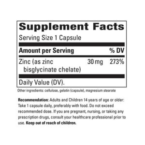 Zinc Chelate 30 mg label