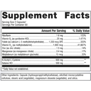 MethylCare Methylation Supplement label