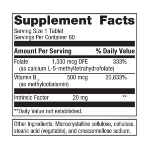 Intrinsi Vitamin B12-Folate label