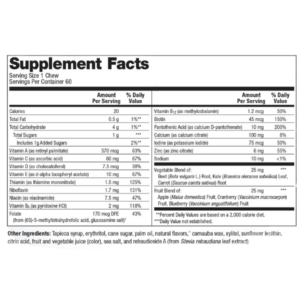 MetaKids® Multivitamin label