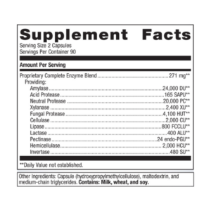 SpectraZyme Complete Enzymes 180 label