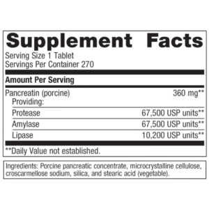 SpectraZyme Pancreatic Enzymes 270 label