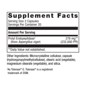 SpectraZyme Gluten Digest Enzymes label