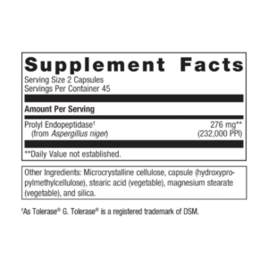 SpectraZyme Gluten Digest Enzymes label