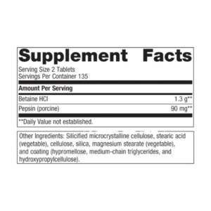 SpectraZyme® Betaine HCI + Pepsin 270 label