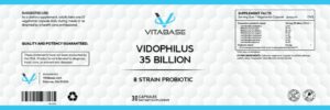 Vitabase Vidophilus 35 billion probiotic label