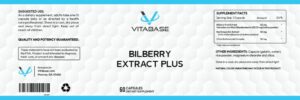 Vitabase Bilberry Extract Plus label