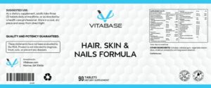 Vitabase Hair Skin and Nails Formula label